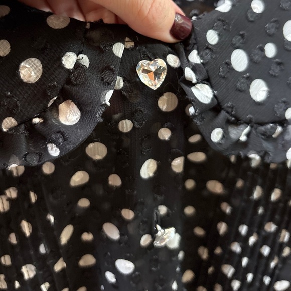 Marc Jacobs The Kat Dress Polka Dot Size 0 Peter Pan Collar Black & White - Picture 8 of 14